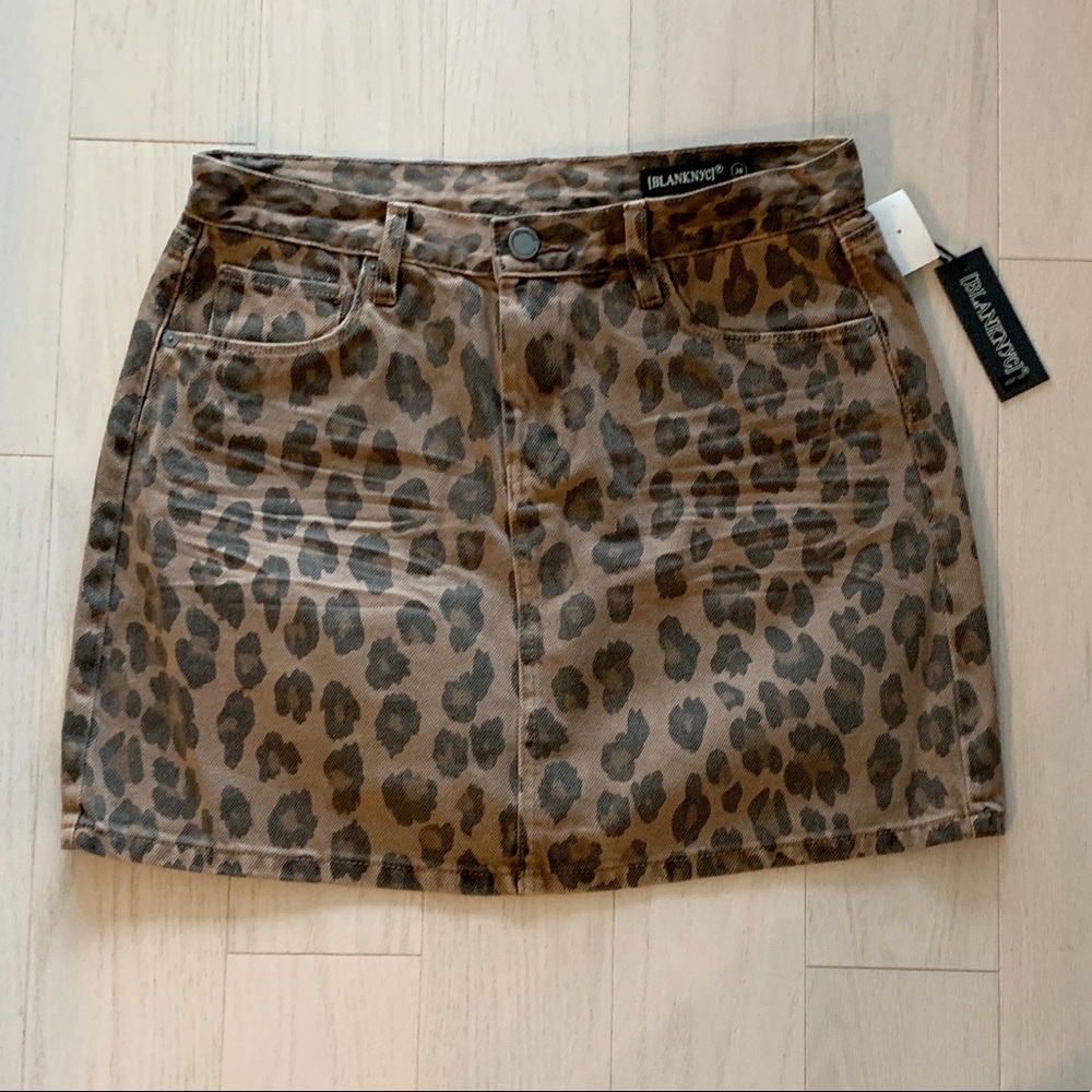 Nordstrom Leopard Print Denim Skirt 🐆 NEW Tags